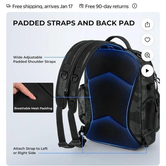 Black and Orange Camo Backpack - Picture 2 of 7